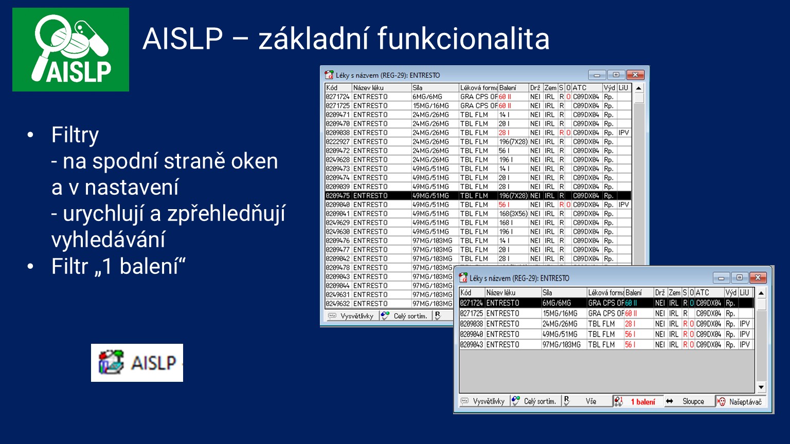 AISLP - základní funkcionalita