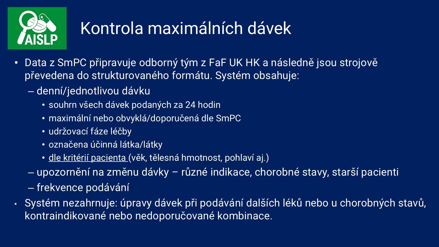 AISLP - základní funkcionalita