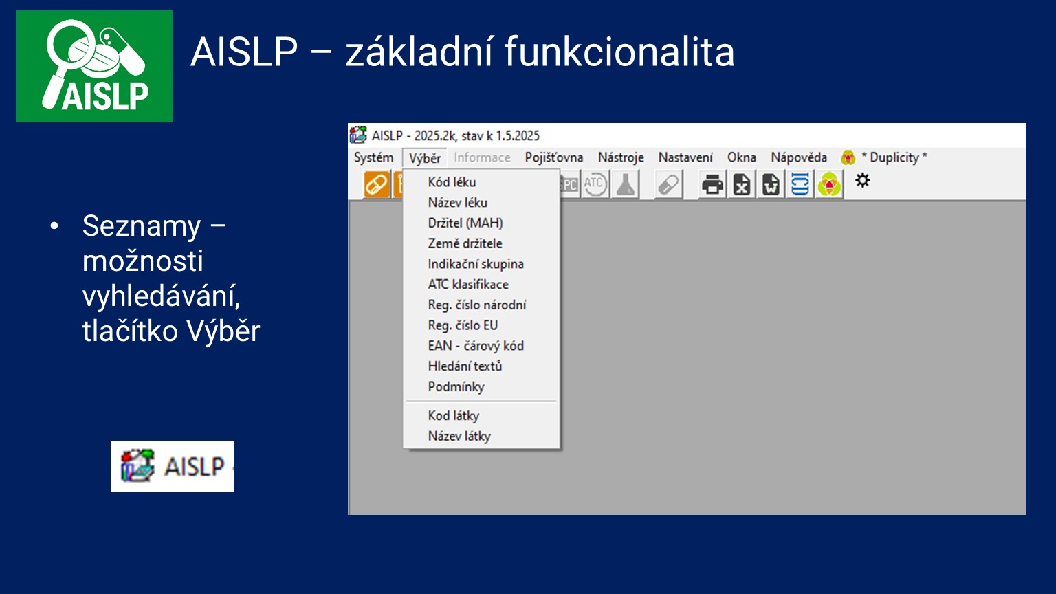AISLP - základní funkcionalita