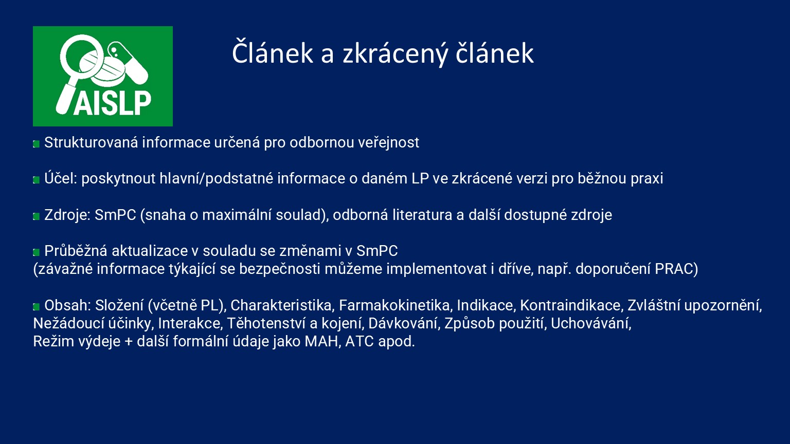 AISLP - základní funkcionalita