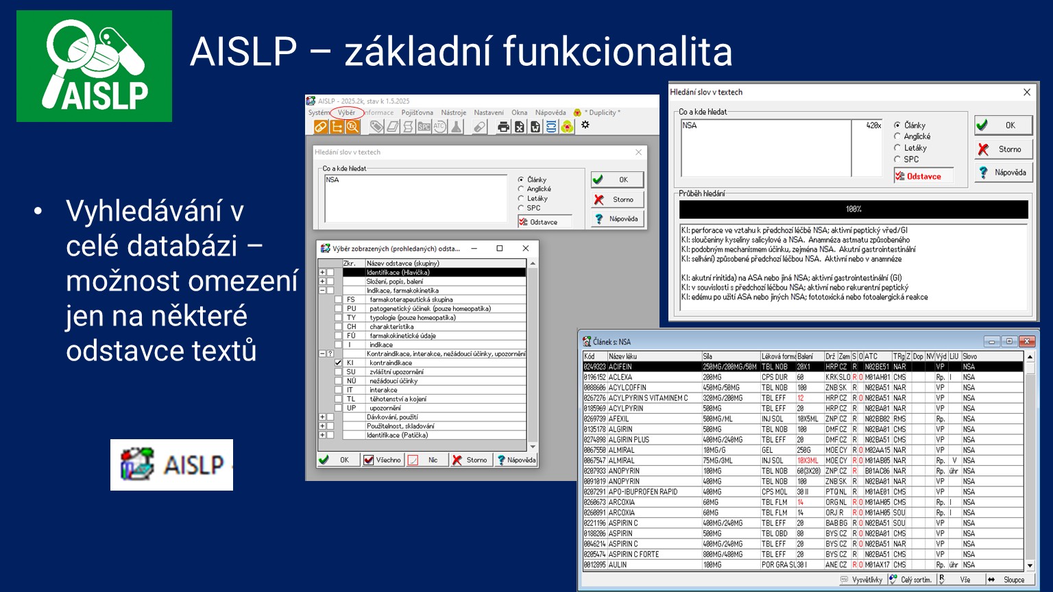 AISLP - základní funkcionalita