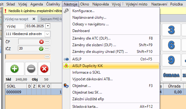 Moduly KIK a Duplicity v systému Lekis